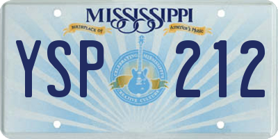 MS license plate YSP212