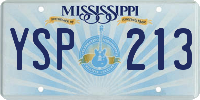 MS license plate YSP213