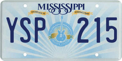MS license plate YSP215