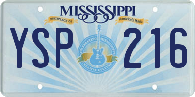 MS license plate YSP216