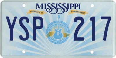 MS license plate YSP217