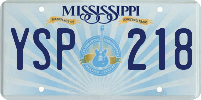 MS license plate YSP218