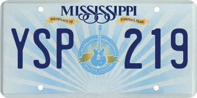 MS license plate YSP219