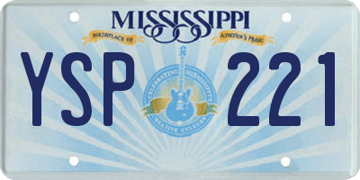 MS license plate YSP221