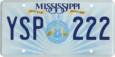 MS license plate YSP222