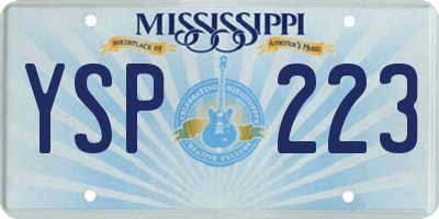 MS license plate YSP223