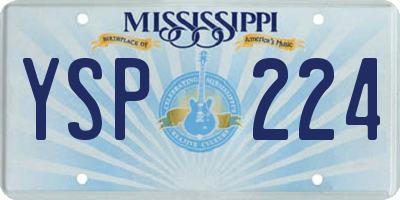 MS license plate YSP224