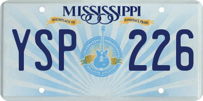MS license plate YSP226