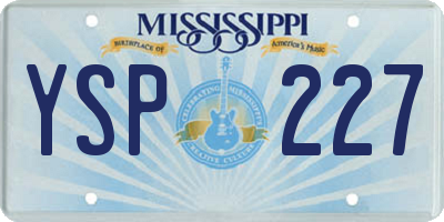 MS license plate YSP227