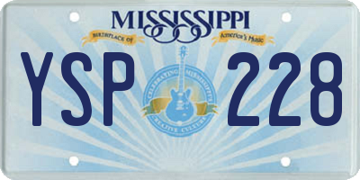MS license plate YSP228