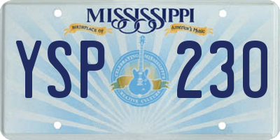 MS license plate YSP230