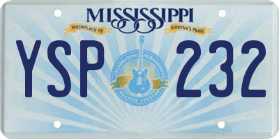 MS license plate YSP232