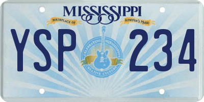 MS license plate YSP234