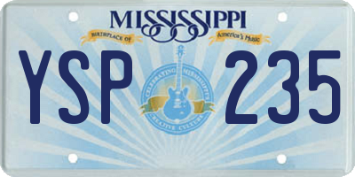 MS license plate YSP235