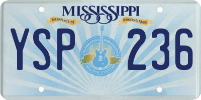 MS license plate YSP236