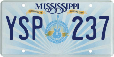 MS license plate YSP237