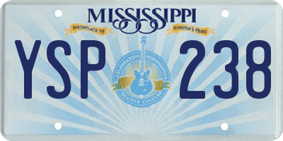 MS license plate YSP238
