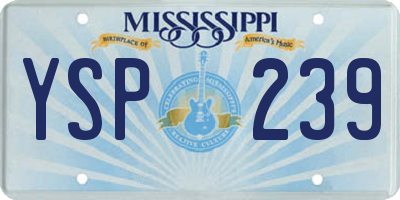 MS license plate YSP239