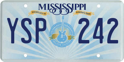 MS license plate YSP242