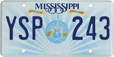 MS license plate YSP243
