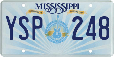 MS license plate YSP248