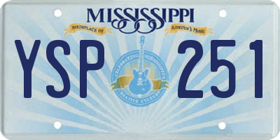 MS license plate YSP251