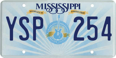 MS license plate YSP254
