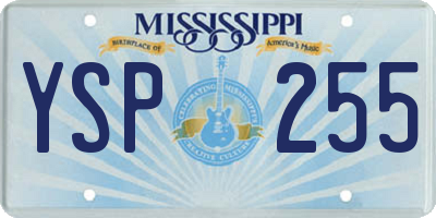MS license plate YSP255