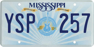MS license plate YSP257