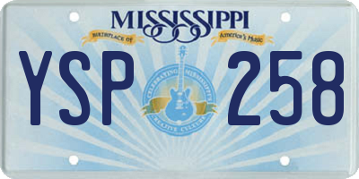 MS license plate YSP258