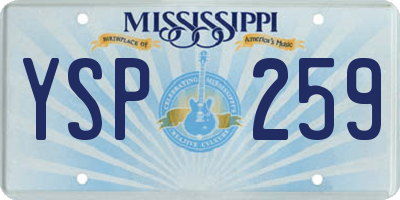 MS license plate YSP259
