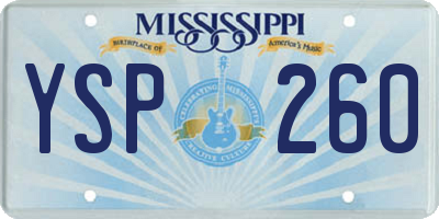 MS license plate YSP260