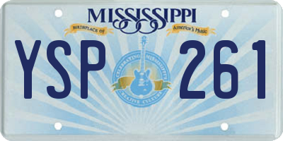 MS license plate YSP261