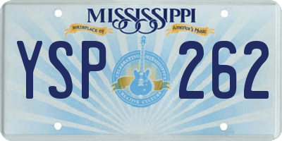 MS license plate YSP262