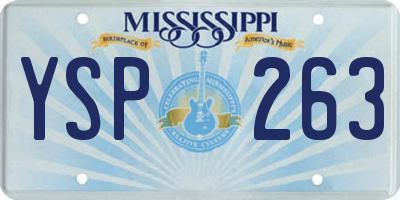 MS license plate YSP263