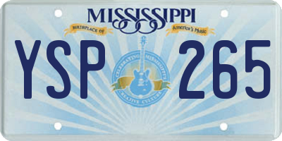 MS license plate YSP265