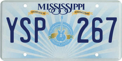 MS license plate YSP267
