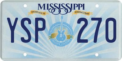 MS license plate YSP270