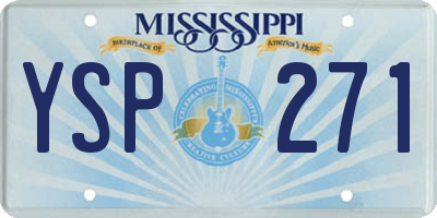 MS license plate YSP271