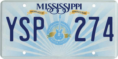MS license plate YSP274