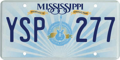 MS license plate YSP277