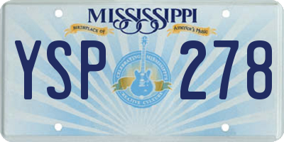 MS license plate YSP278