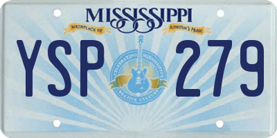 MS license plate YSP279