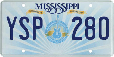 MS license plate YSP280