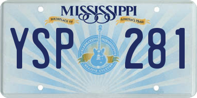 MS license plate YSP281