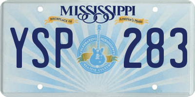 MS license plate YSP283