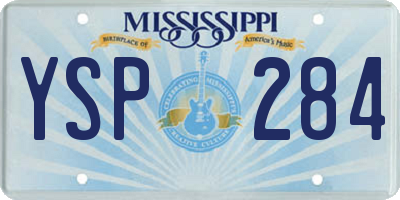 MS license plate YSP284