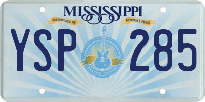 MS license plate YSP285