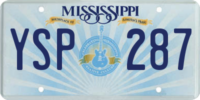 MS license plate YSP287