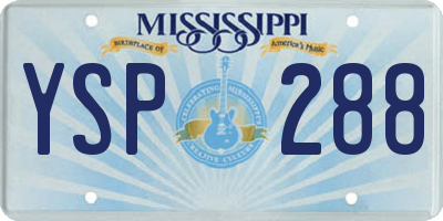 MS license plate YSP288